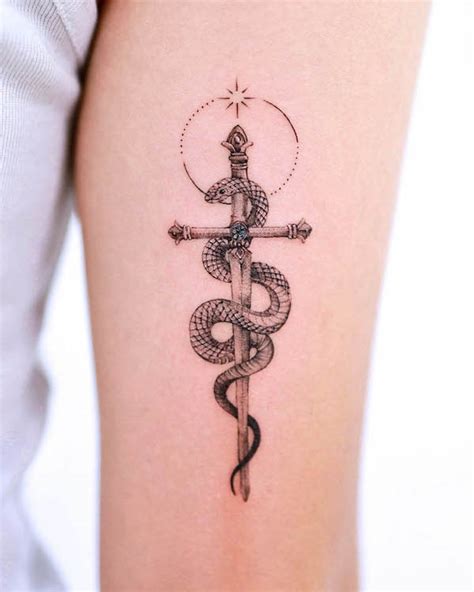 sword and snake tattoo design.